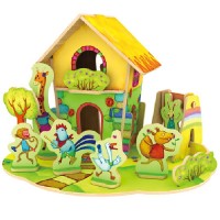 Dingding's Forest Cabine - Puzzle 3D din lemn Dingding's Forest Cabine - Puzzle 3D din lemn
